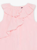 Baby girl pink poplin dress with shell embroidery and bloomer CASOLEIL / 22E1BFN1ROBD315