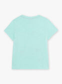 Child boy turquoise T-shirt with shark print COTIFAGE / 22E3PGN1TMC203