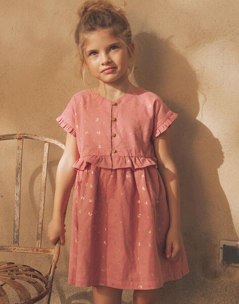 Old pink flower print dress FIBRODETTE / 23E2PFD1ROBD318