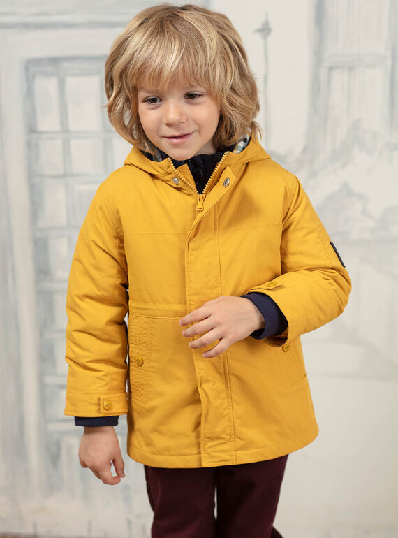 Boy's imperial yellow raincoat with detachable down jacket | Boy | Sergent Major