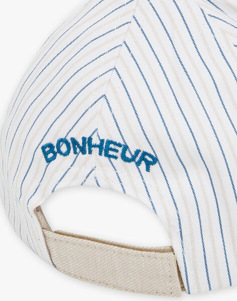 Beige and blue striped print cap FRECASAGE / 23E4PGI2CHA000