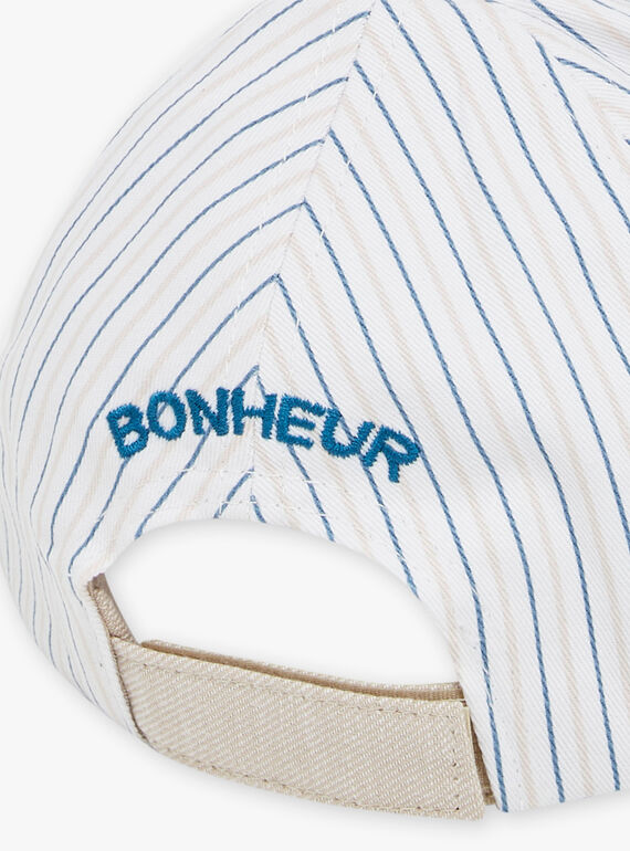 Beige and blue striped print cap FRECASAGE / 23E4PGI2CHA000
