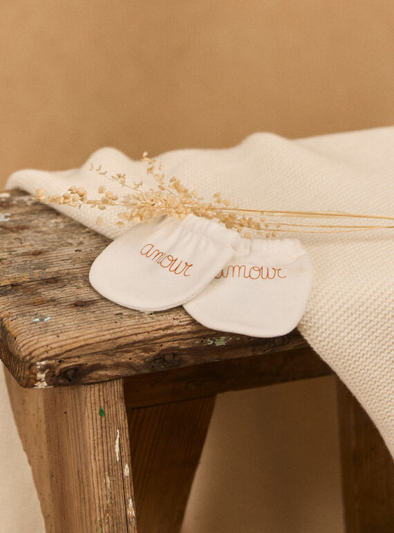 Off white NEWBORN MITTENS NOURI / 25H0AM21MFN001