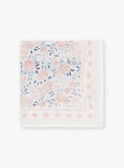 Ecru and pink floral print scarf GIBEAUTE / 23H4BF41ECH001