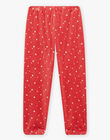 Coral velvet pajamas with shiny hearts print DOUZETTE / 22H5PF22PYJ419