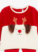 Red sweatshirt, beanie and legging set in synthetic fur GAULIN / 23H1BGN1ENS502