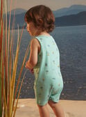 Turquoise sleeveless jumpsuit with stripe print KISERGIO / 24E1BGG1CBL203