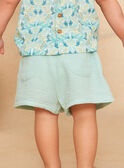 Turquoise Printed Belted Shorts KAURSULE / 24E1BFR1SHO204