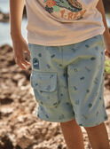 Blue shorts with tropical print FLUPOAGE / 23E3PGQ2BER205