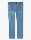 Child girl light denim jeans with floral print CEPOETTE / 22E2PFB1JEAP272