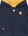 Baby boy's navy reversible hooded jacket BIOLIVE / 21H1BGD1DML070