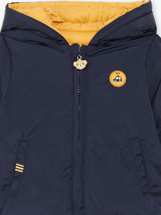 Baby boy's navy reversible hooded jacket BIOLIVE / 21H1BGD1DML070