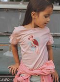 Pale pink t-shirt with parrot print FITETETTE / 23E2PFD2TMCD300
