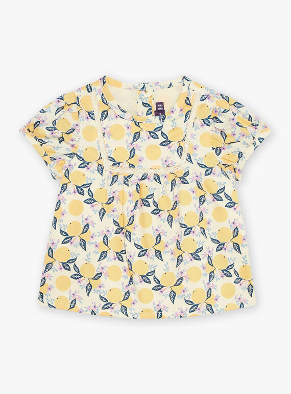 Vanilla satin blouse with fruit print FAPENNY / 23E1BFO1CHE114