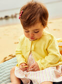 Baby girl pastel yellow bow and polka dot animation cardigan CASABINE / 22E1BFN1CARB115