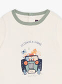 Long-sleeved vanilla body-shirt with tractor and animal motifs GABORICE / 23H1BG71BOD114