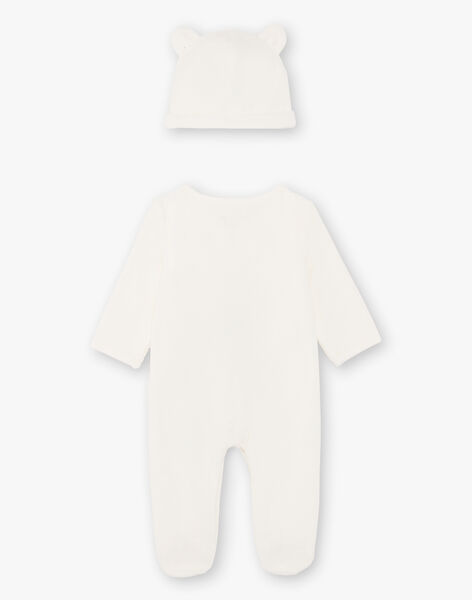 Ecru sleep suit and bonnet mixed birth BOPOLO B / 21H0NM42GRE001
