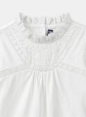 Off-white body blouse with ruffles LACOLINE / 24H1BFJ1BOD001