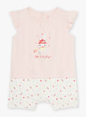 Short pink romper with bunny print at the beach CEGLACE / 22E5BF54GRE311