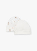 2 ecru baby beanies in cotton LOUCA / 24H0AM11BNA001