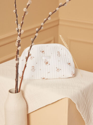 Ecru poplin pouch with forest animal print LOADEN / 24H0AM11ACD001