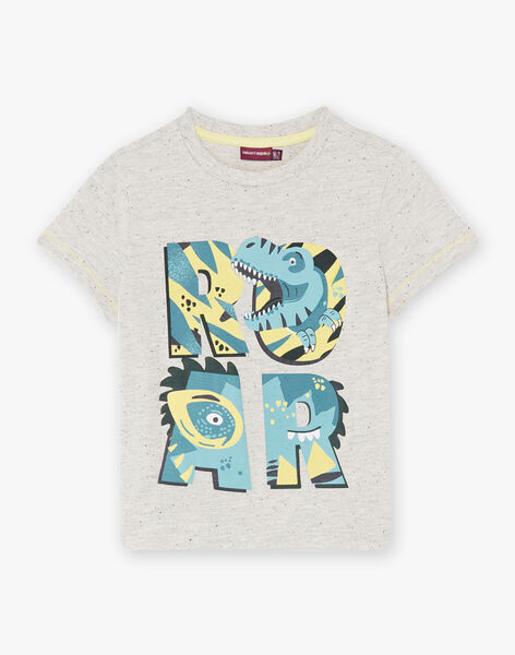 Child boy Ash Grey Fantasy Dinosaur T-Shirt CAXOLAGE / 22E3PGB1TMCJ904