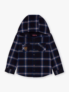 Boy's blue and black plaid hoodie BEXAGE / 21H3PG91SCH715