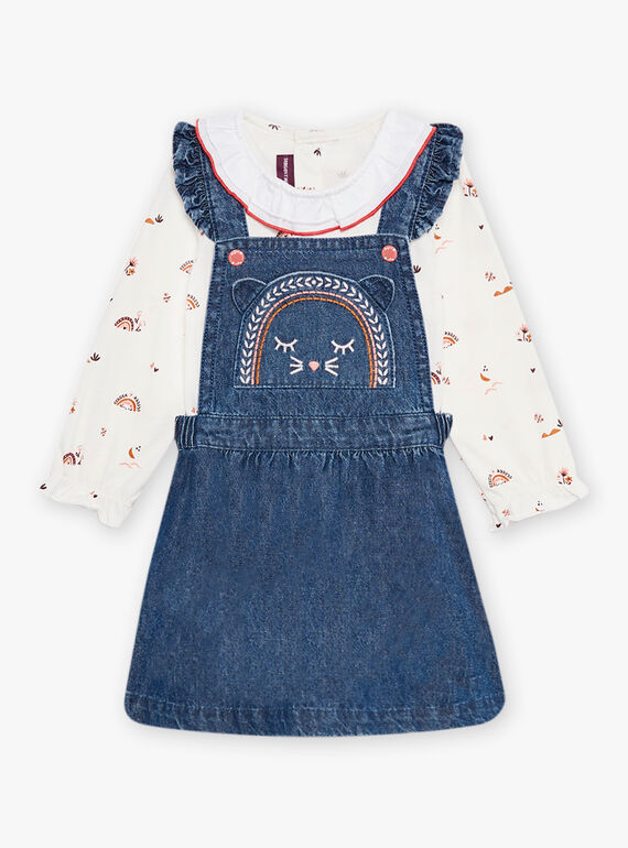 Baby girl denim bodysuit and dress set CABRIGITTE / 22E1BF71ENSP274