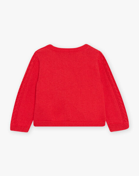 Red cardigan in fancy knit DAELIA / 22H1BFE1CAR050
