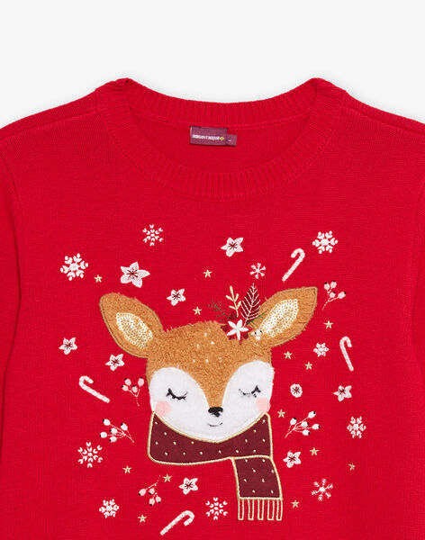Christmas sweater knitted with deer DOUPULEF / 22H2FF91PUL050