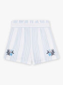 Ecru striped shorts child girl CYASHOETTE / 22E2PFK1SHO001