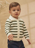Off-white and khaki striped cardigan KAARNAUD / 24E1BG31GILA001