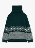 Bottle-green jacquard sweater GLEPIAGE / 23H3PGQ1PULG611