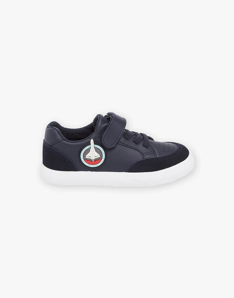 Navy blue boy leather sneakers DITENNAGE / 22F10PG41BKC070