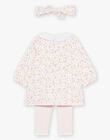 Off white floral print dress, headband and leggings set FOSTINE / 23E0CF73ENS321