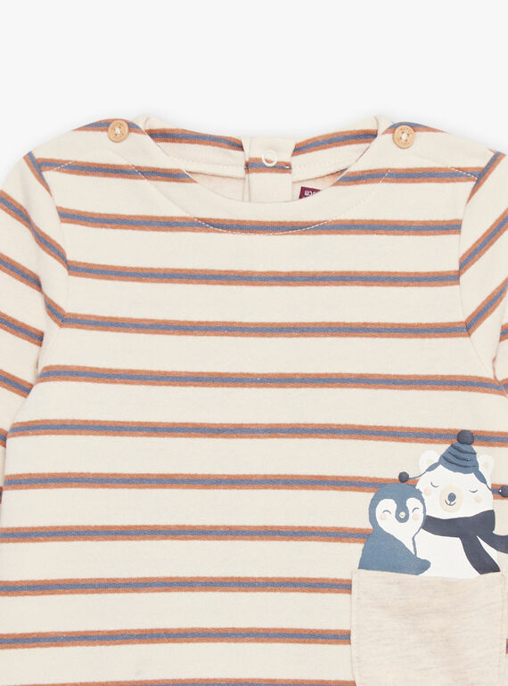 Beige striped t-shirt DASAM / 22H1BGY3TMLA001