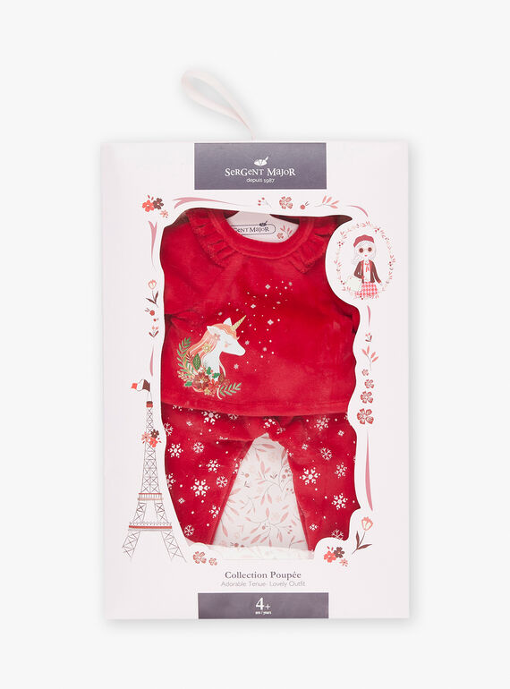 Mon Adorable Poupée doll set T-shirt and pyjama bottoms SMAFA0051NOEL / 23J7GF34HPO099
