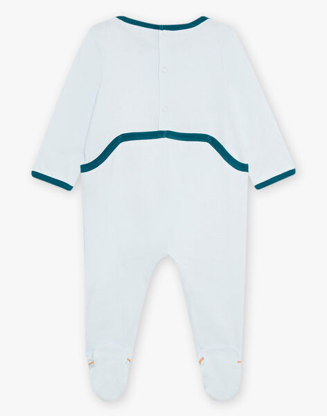 Baby boy light blue velvet romper with tiger design CEFELIX / 22E5BG46GRE213