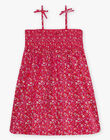 Child girl flared dress in poplin with pink floral print CAUDRETTE 2 / 22E2PFU3RBS304