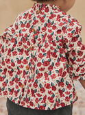Ecru and red floral print blouse GAOPHELIE / 23H1BFQ1CHE001