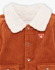 Baby boy's velvet jacket with embroidered teddy BIOCTAVE / 21H1BGD1VES809