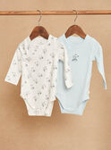 Set of 2 ice blue and ecru bodysuits in organic cotton GOMPEL / 23H0NGB1BOD219