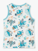Off white tank top with surfer dinosaur print FLUDEBAGE / 23E3PGQ1DEB632