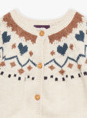 Light beige mottled knitted cardigan GAROSE / 23H1BFR1CARA011