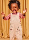 Beige and pink velvet dungarees
