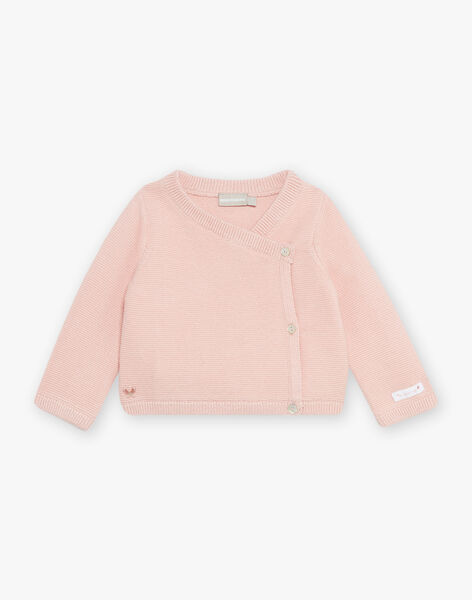 Pink knitted cardigan for birth girl CONTESA / 22E0CFC1CAR307