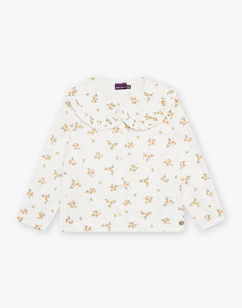 Off white poplin floral print blouse 22H2PFD1CHE001