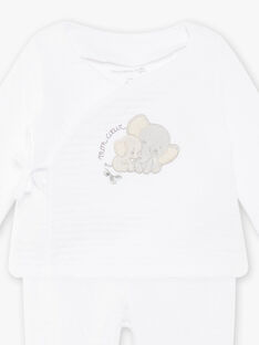 White velvet pajamas with elephant print mixed birth COLOTTE / 22E0NMC1ENS000