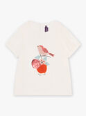 Ivory bi-material t-shirt with bird motif GATIETTE / 23H2PF71TMC005
