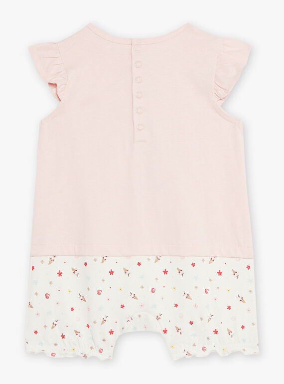 Short pink romper with bunny print at the beach CEGLACE / 22E5BF54GRE311